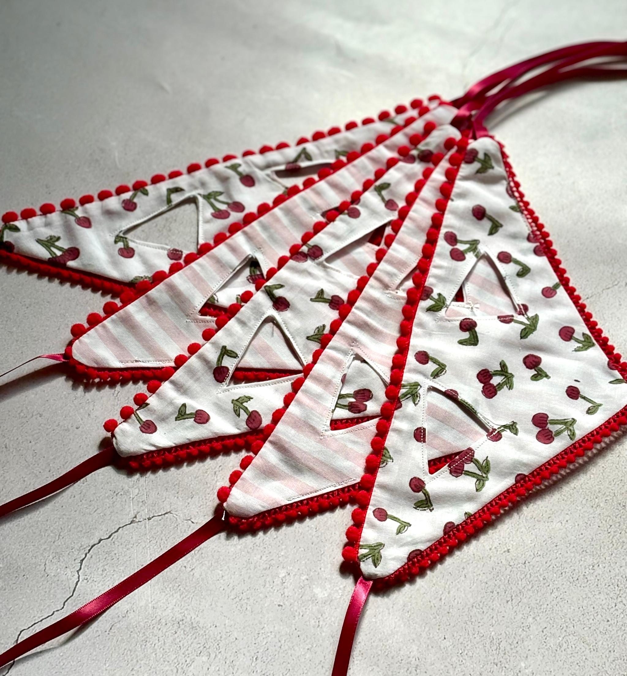 3/28、21:00〜CartOpen --シーズンバブーシュカ_さくらんぼバブーシュカ ブロックプリント | 3枚目